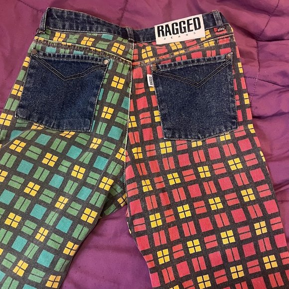 The Ragged Priest Hot Rod Mix Check Dad Jeans - Picture 2 of 3